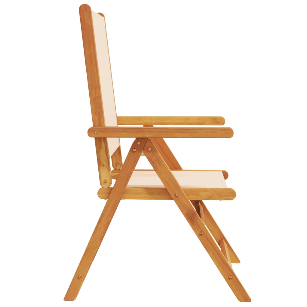 Chaises inclinables de jardin lot de 4 beige tissu bois massif