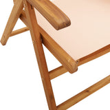 Chaises inclinables de jardin lot de 6 beige tissu bois massif