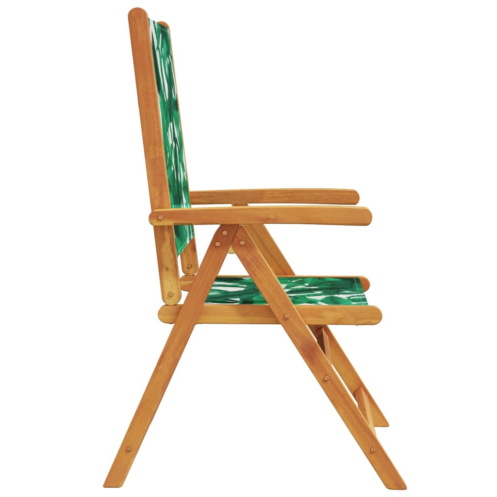 Chaises inclinables de jardin lot de 6 vert tissu bois massif