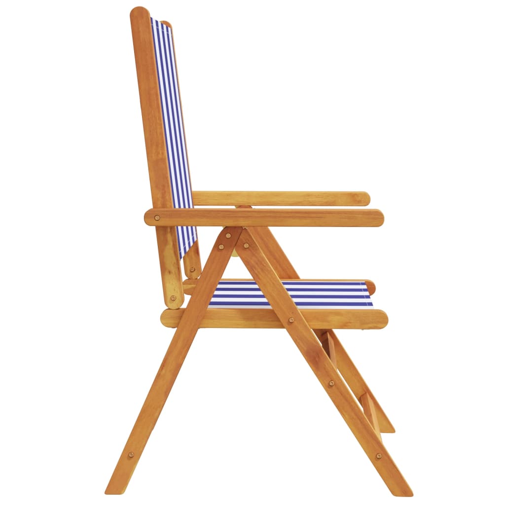 Chaises inclinables de jardin lot de 4 tissu et bois massif