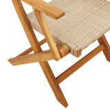 Chaises de jardin pliantes lot de 8 beige rotin et bois massif