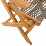 Garden Folding Chairs 4 pcs Grey Solid Acacia Wood