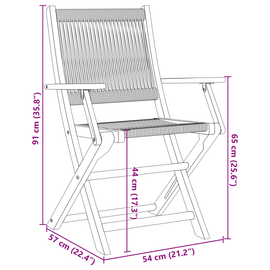 Garden Folding Chairs 4 pcs Grey Solid Acacia Wood