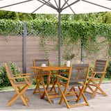 Garden Folding Chairs 4 pcs Grey Solid Acacia Wood