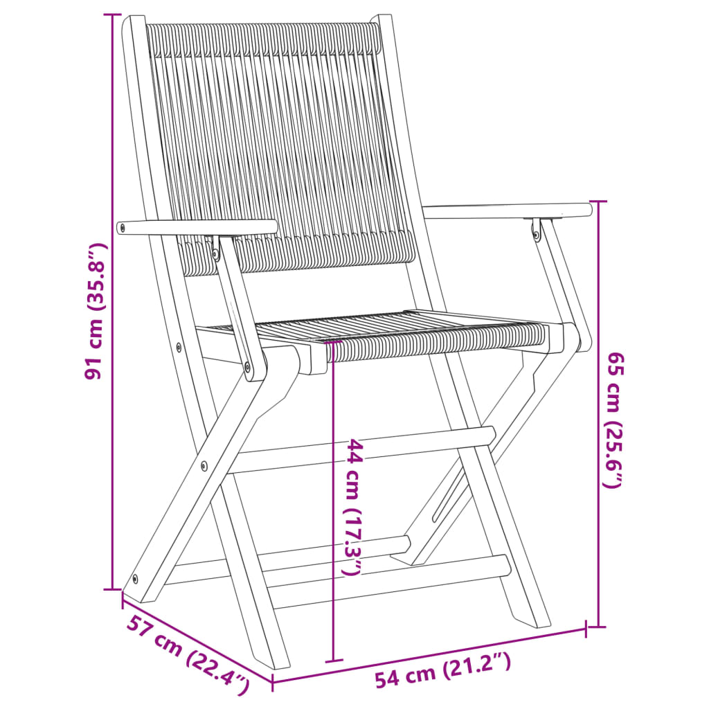 Chaises de jardin pliables lot de 6 gris bois d'acacia massif