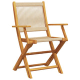 Chaises de jardin pliantes lot de 4 beige bois d'acacia massif