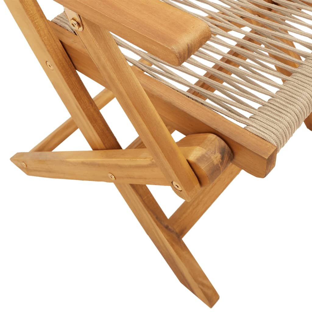 Chaises de jardin pliantes lot de 4 beige bois d'acacia massif