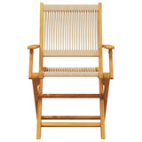 Chaises de jardin pliantes lot de 8 beige bois d'acacia massif