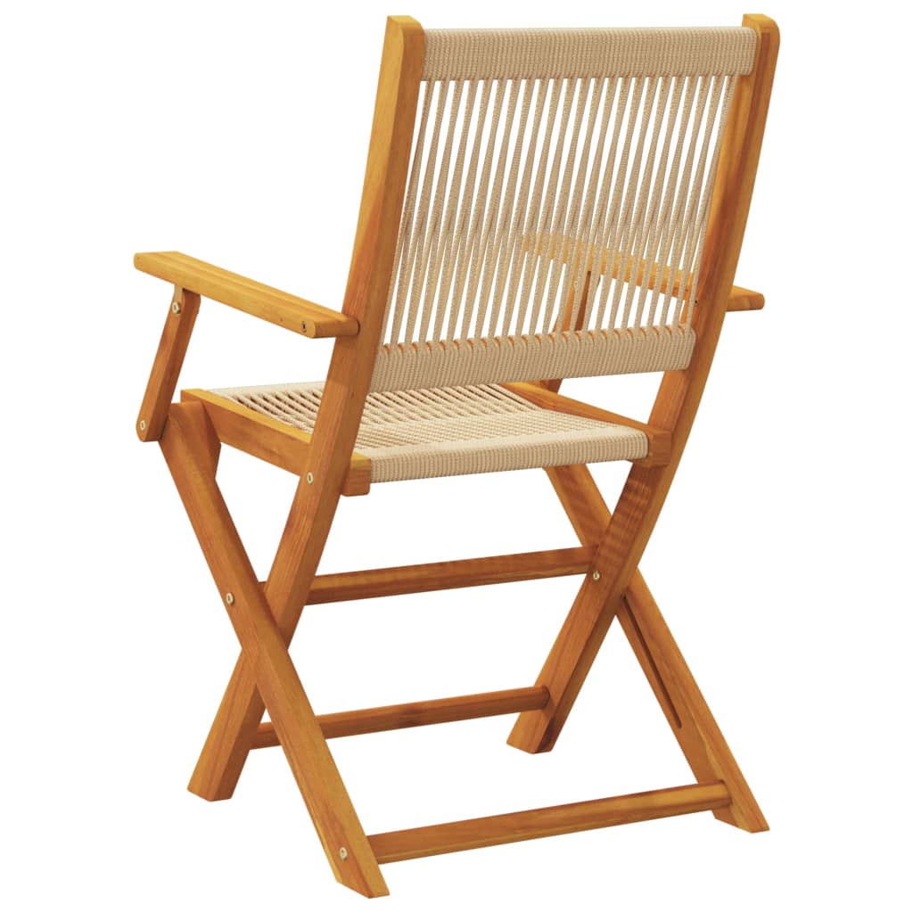 Chaises de jardin pliantes lot de 8 beige bois d'acacia massif