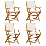 Chaises de jardin pliantes lot de 4 tissu et bois massif