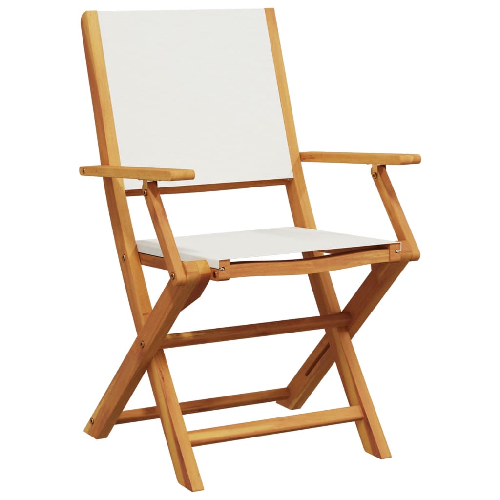 Chaises de jardin pliantes lot de 8 tissu et bois massif