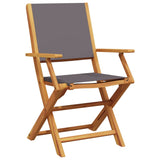 Chaises de jardin pliantes lot de 6 tissu et bois massif