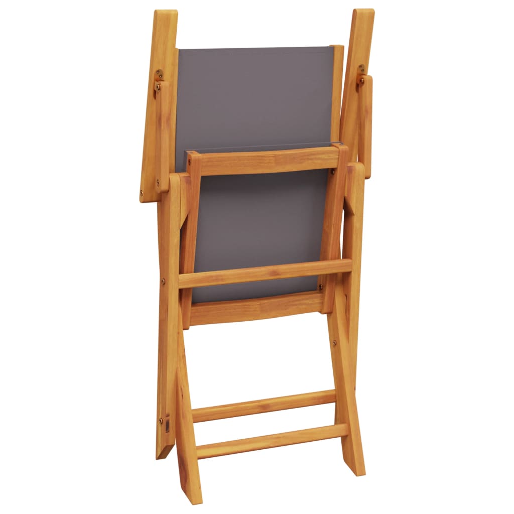 Chaises de jardin pliantes lot de 6 tissu et bois massif