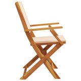 Chaises de jardin pliantes lot de 4 beige tissu et bois massif