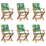 Chaises de jardin pliantes lot de 6 vert tissu et bois massif