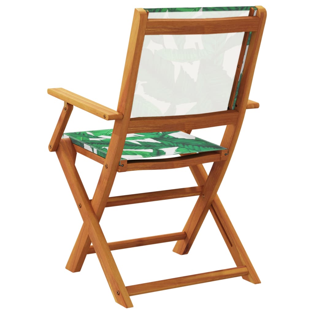 Chaises de jardin pliantes lot de 8 vert tissu et bois massif