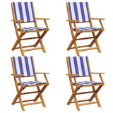 Chaises de jardin pliantes lot de 4 tissu et bois massif