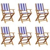 Chaises de jardin pliantes lot de 6 tissu et bois massif