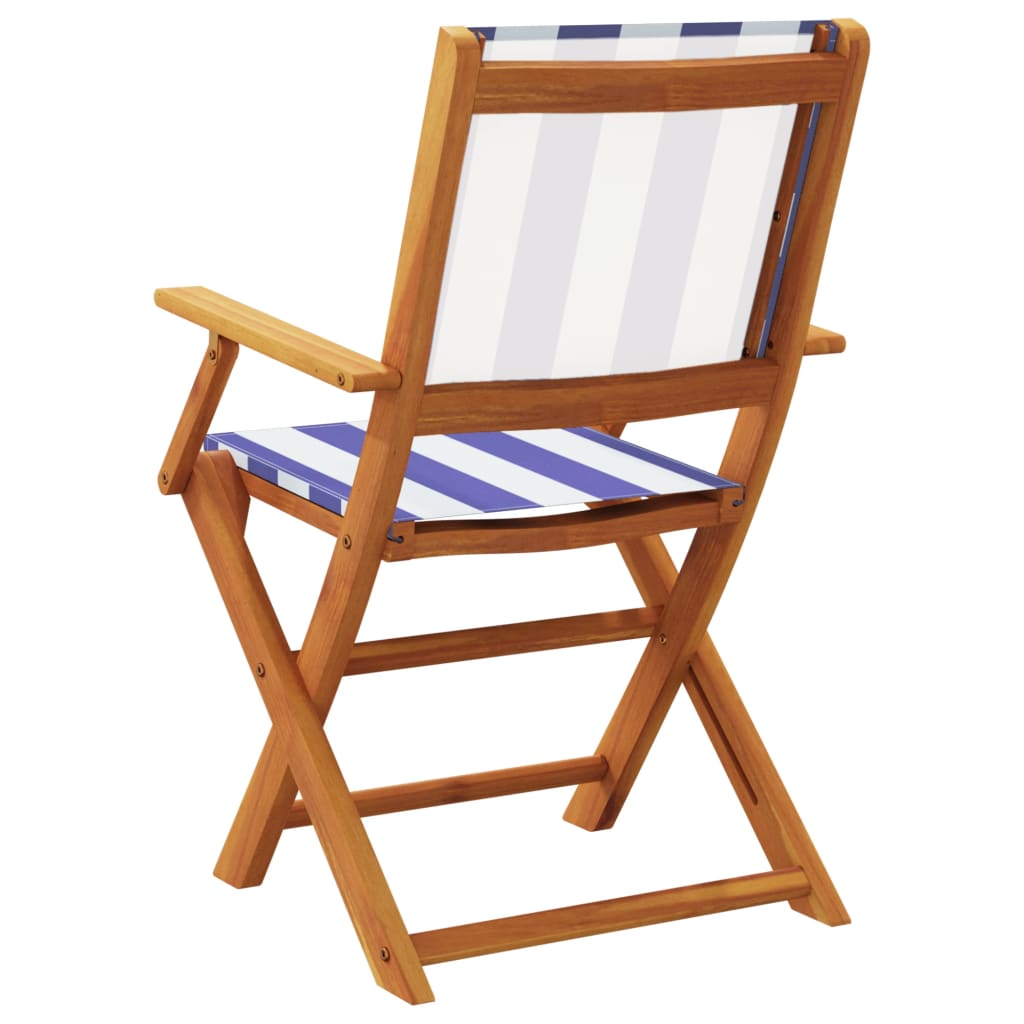 Chaises de jardin pliantes lot de 6 tissu et bois massif