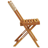 Chaises de jardin pliantes lot de 4 beige rotin et bois massif