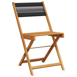 Chaises de jardin pliantes lot de 6 noir bois d'acacia massif