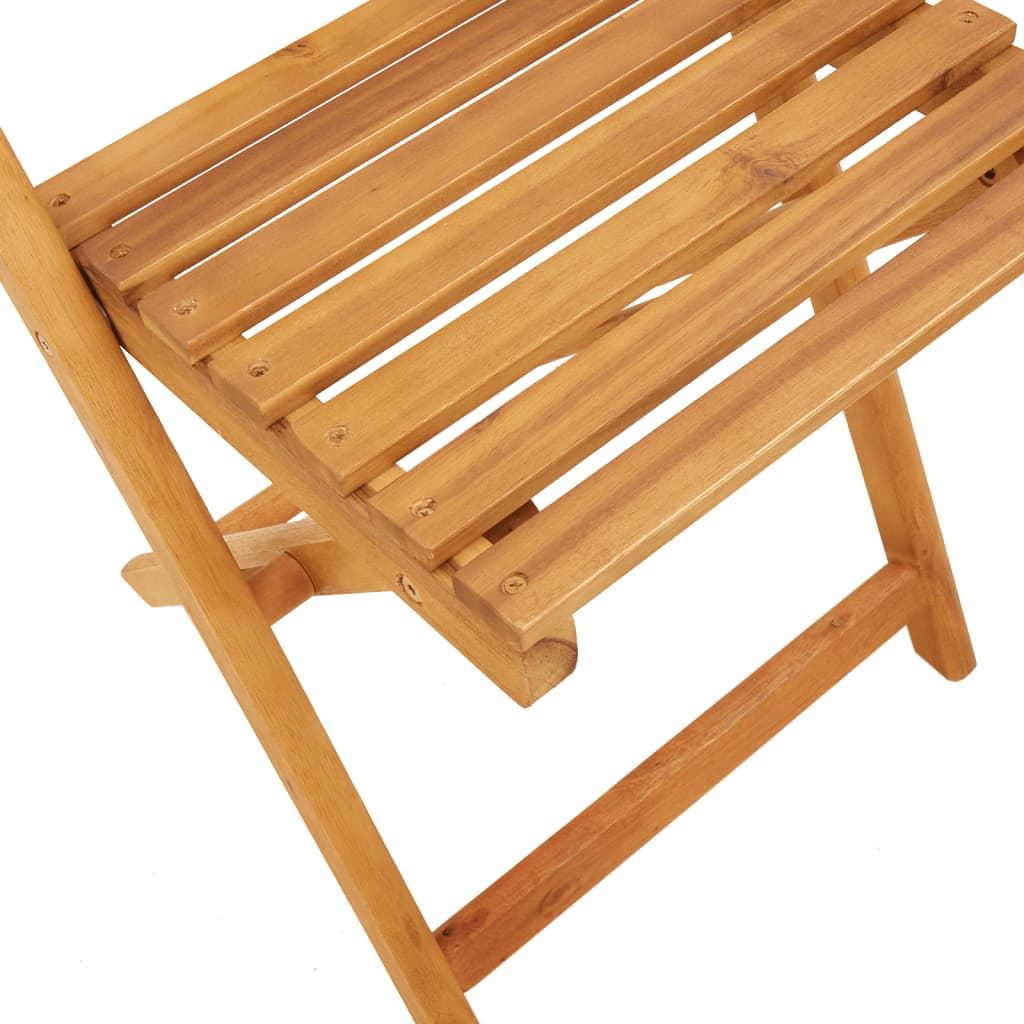 Chaises de jardin pliantes lot de 6 noir bois d'acacia massif