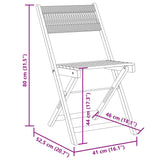 Chaises pliables de jardin 4 pcs gris bois d'acacia massif