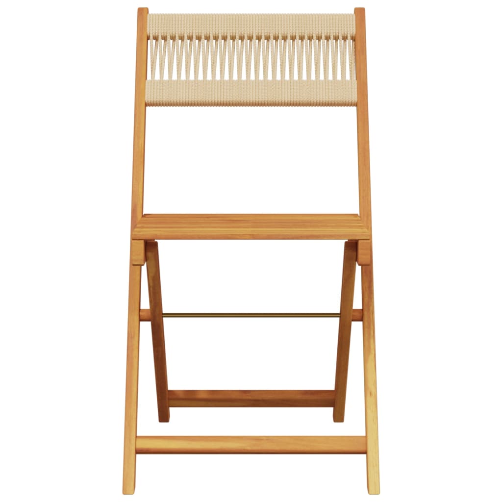 Chaises de jardin pliantes lot de 4 beige bois d'acacia massif