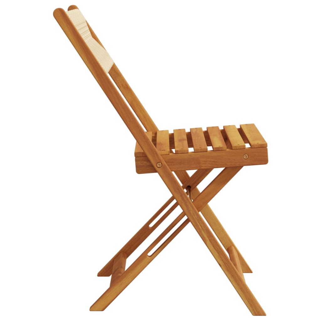 Chaises de jardin pliantes lot de 4 beige bois d'acacia massif