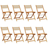 Chaises de jardin pliantes lot de 8 beige bois d'acacia massif