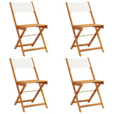 Chaises de jardin pliantes lot de 4 tissu et bois massif