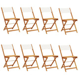 Chaises de jardin pliantes lot de 8 tissu et bois massif