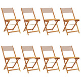 Chaises de jardin pliantes lot de 8 taupe tissu et bois massif