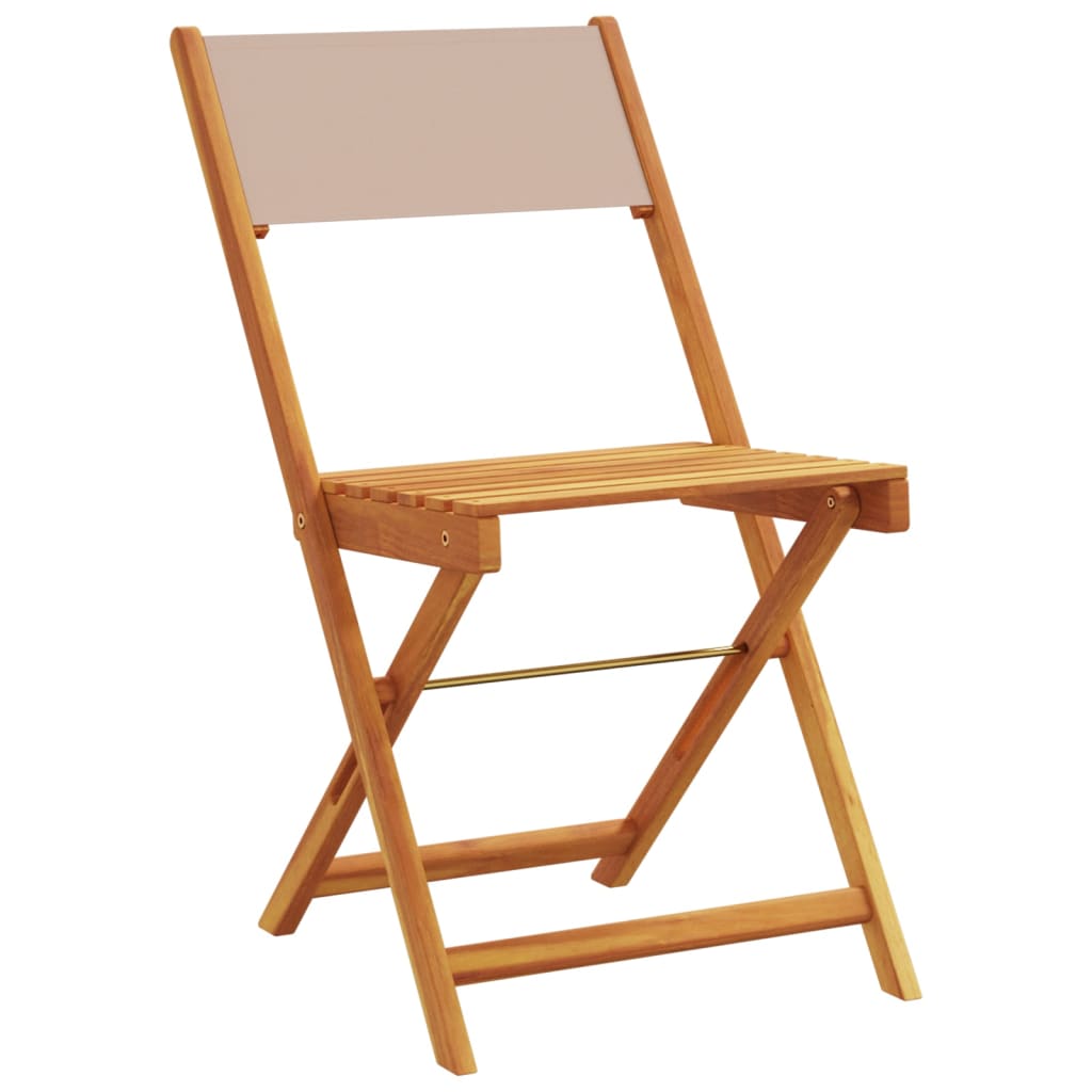 Chaises de jardin pliantes lot de 8 taupe tissu et bois massif