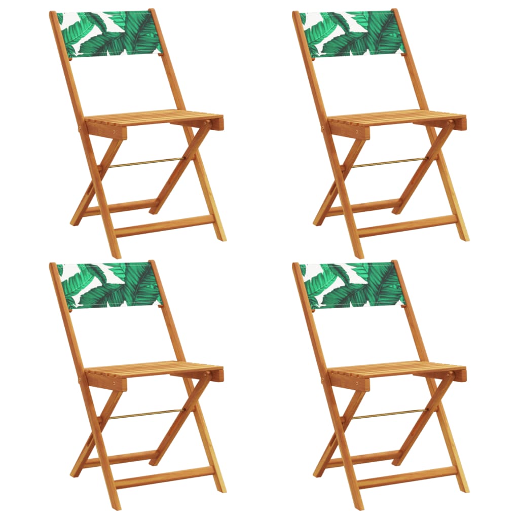 Chaises de jardin pliantes lot de 4 vert tissu et bois massif