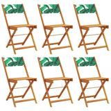 Chaises de jardin pliantes lot de 6 vert tissu et bois massif