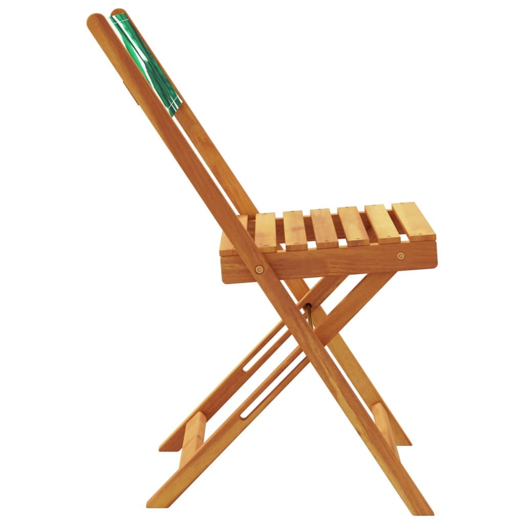 Chaises de jardin pliantes lot de 6 vert tissu et bois massif