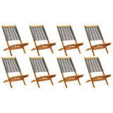 Chaises de jardin pliables lot de 8 gris bois d'acacia massif