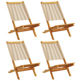 Chaises de jardin pliantes lot de 4 beige bois d'acacia massif