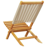 Chaises de jardin pliantes lot de 4 beige bois d'acacia massif