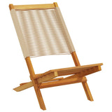 Chaises de jardin pliantes lot de 6 beige bois d'acacia massif