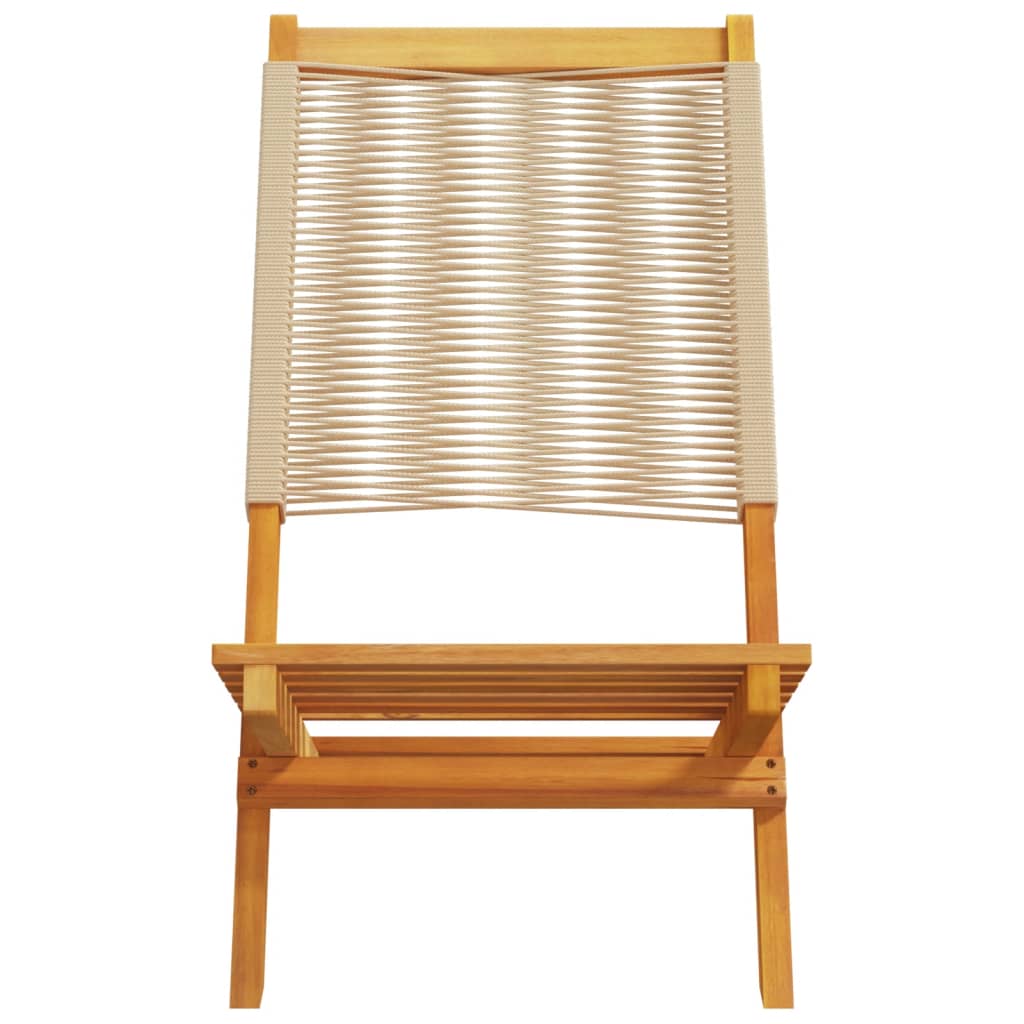 Chaises de jardin pliantes lot de 6 beige bois d'acacia massif