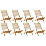 Chaises de jardin pliantes lot de 8 beige bois d'acacia massif