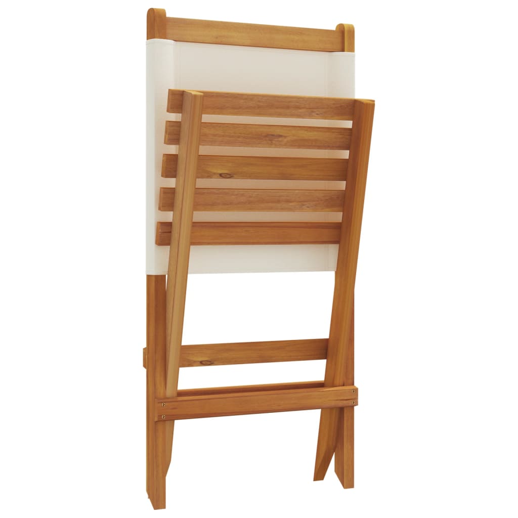 Chaises de jardin pliantes lot de 4 tissu et bois massif