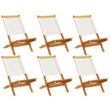 Chaises de jardin pliantes lot de 6 tissu et bois massif