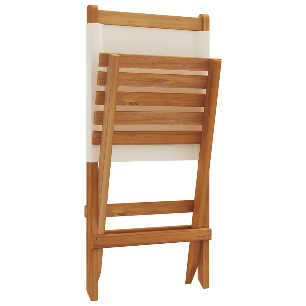 Chaises de jardin pliantes lot de 8 tissu et bois massif