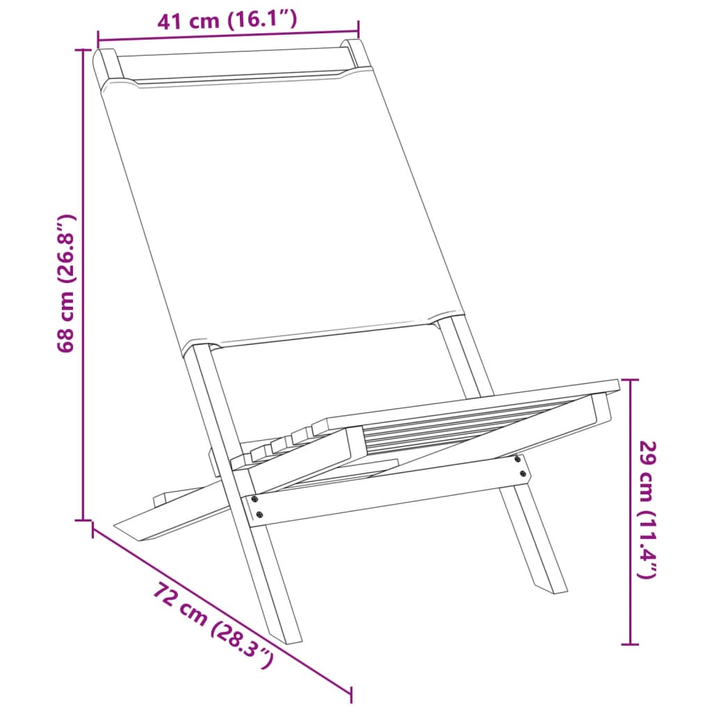 Chaises de jardin pliantes lot de 4 taupe tissu et bois massif