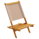 Chaises de jardin pliantes lot de 6 taupe tissu et bois massif