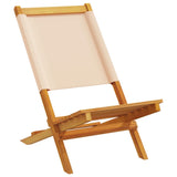 Chaises de jardin pliantes lot de 4 beige tissu et bois massif