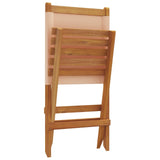 Chaises de jardin pliantes lot de 4 beige tissu et bois massif